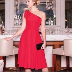 NEW Gal Meets Glam One Shoulder A-Line Bow Dress Party Christmas Gown homecoming